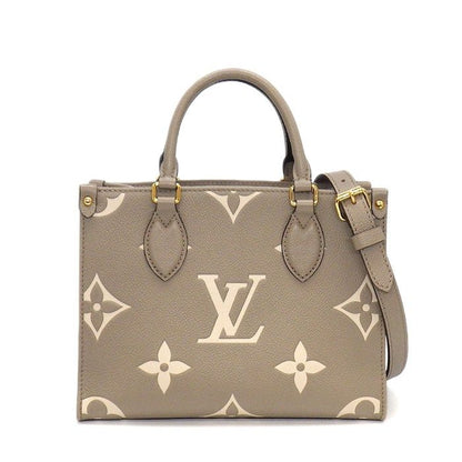Louis Vuitton Tote Bag On The Go PM Tourtorail Cream Bicolor Monogram Empreinte