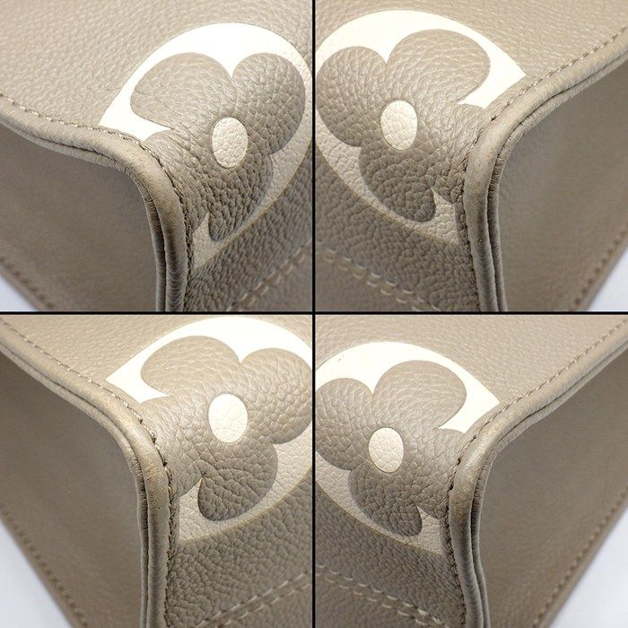 Louis Vuitton Tote Bag On The Go PM Tourtorail Cream Bicolor Monogram Empreinte — view 7