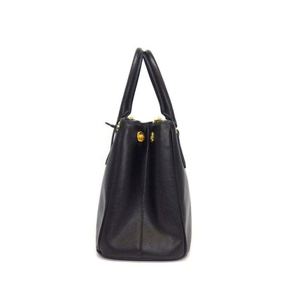 Prada Handle Shoulder Bag Galleria Black Saffiano Lu / Leather Gold — view 3