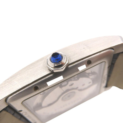 Cartier Tank MC Automatic Watch SS Matte Croco Black Dial