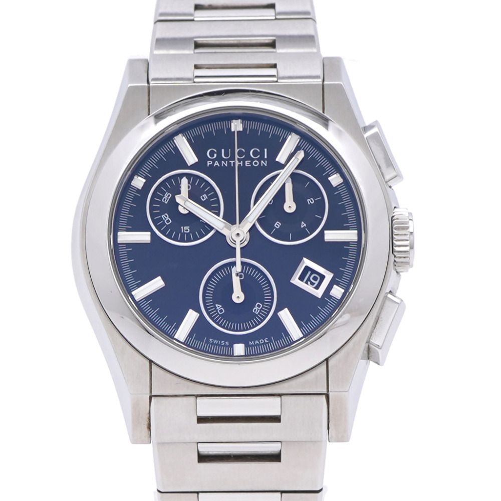 Gucci Pantheon 115.4 Quartz Watch Stainless Steel Black Dial Boys