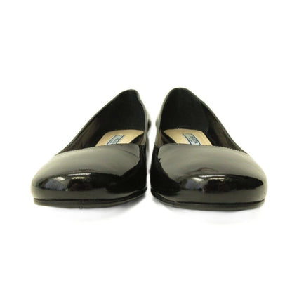 Prada Pumps Shoes Chunky Heel Round Toe Patent Leather Black — view 6