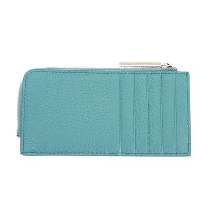 Gucci Logo Zip Card Case Coin Purse Wallet Leather Blue Yellow Silver — view 4