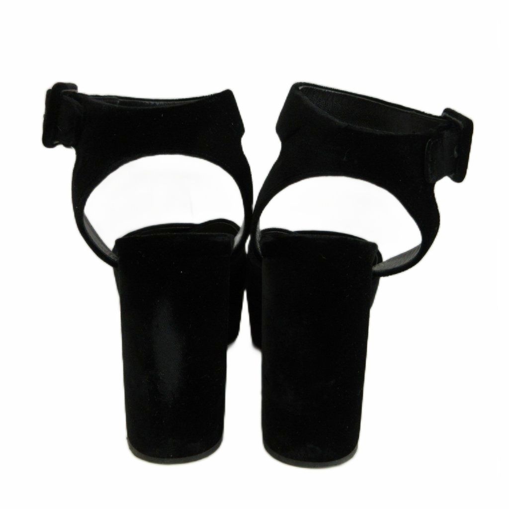 Miu Miu Sandals Velour Thick Sole Open Toe Chunky Heel Cross Strap — view 5