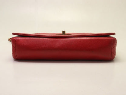 Chanel Mademoiselle Lambskin Red Chain Shoulder Bag — view 3