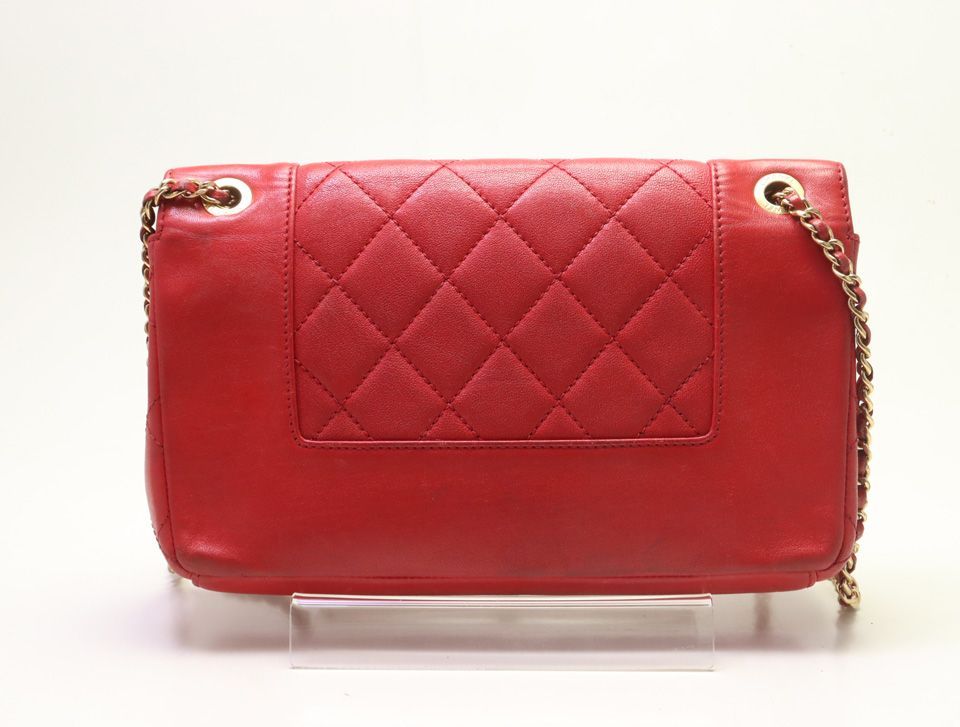 Chanel Mademoiselle Lambskin Red Chain Shoulder Bag — view 2