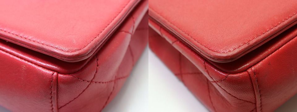 Chanel Mademoiselle Lambskin Red Chain Shoulder Bag — view 8