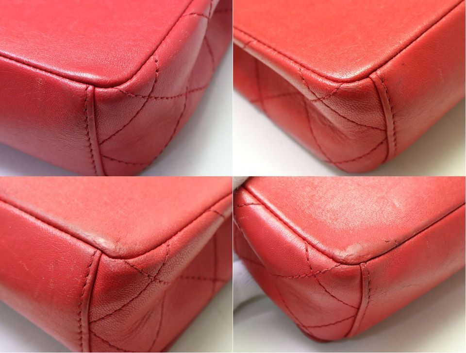 Chanel Mademoiselle Lambskin Red Chain Shoulder Bag — view 5