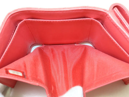 Chanel Mademoiselle Stitch Leather Pink Trifold Wallet — view 7