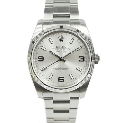 Rolex Air King No Silver SS Automatic Card Overseas