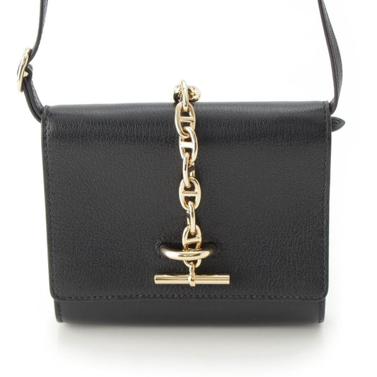 Hermes Chaine D'Ancre Chevre Chamkila Compact Wallet Shoulder Bag Coin Purse