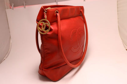 Chanel Lambskin Red Tote Bag — view 4