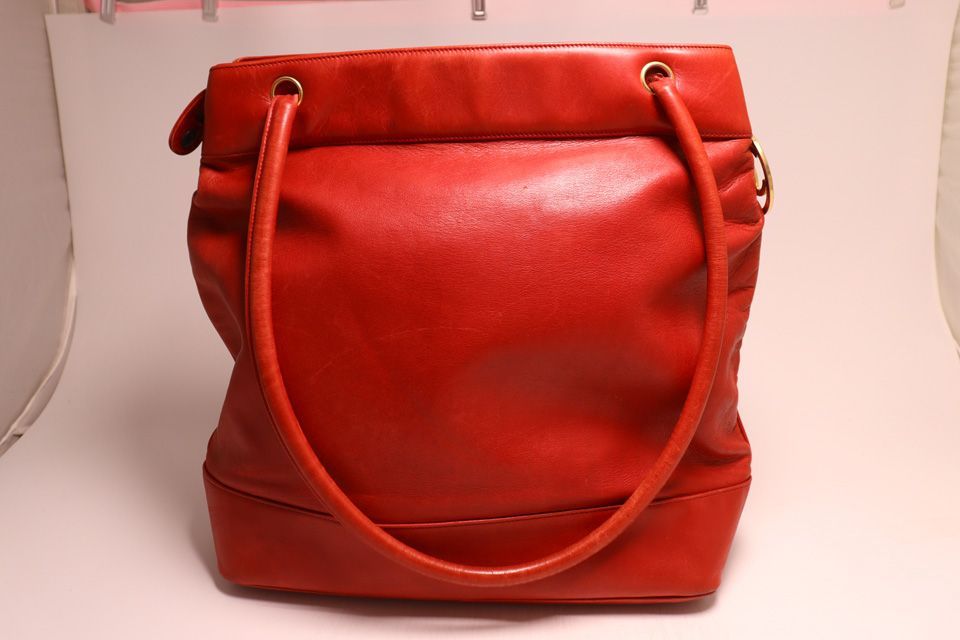 Chanel Lambskin Red Tote Bag — view 2