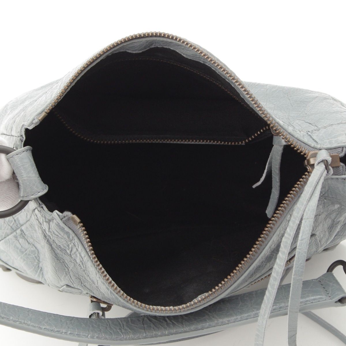 Balenciaga le City Moto Leather Mini 2-Way Handle Gray Handbag — view 7