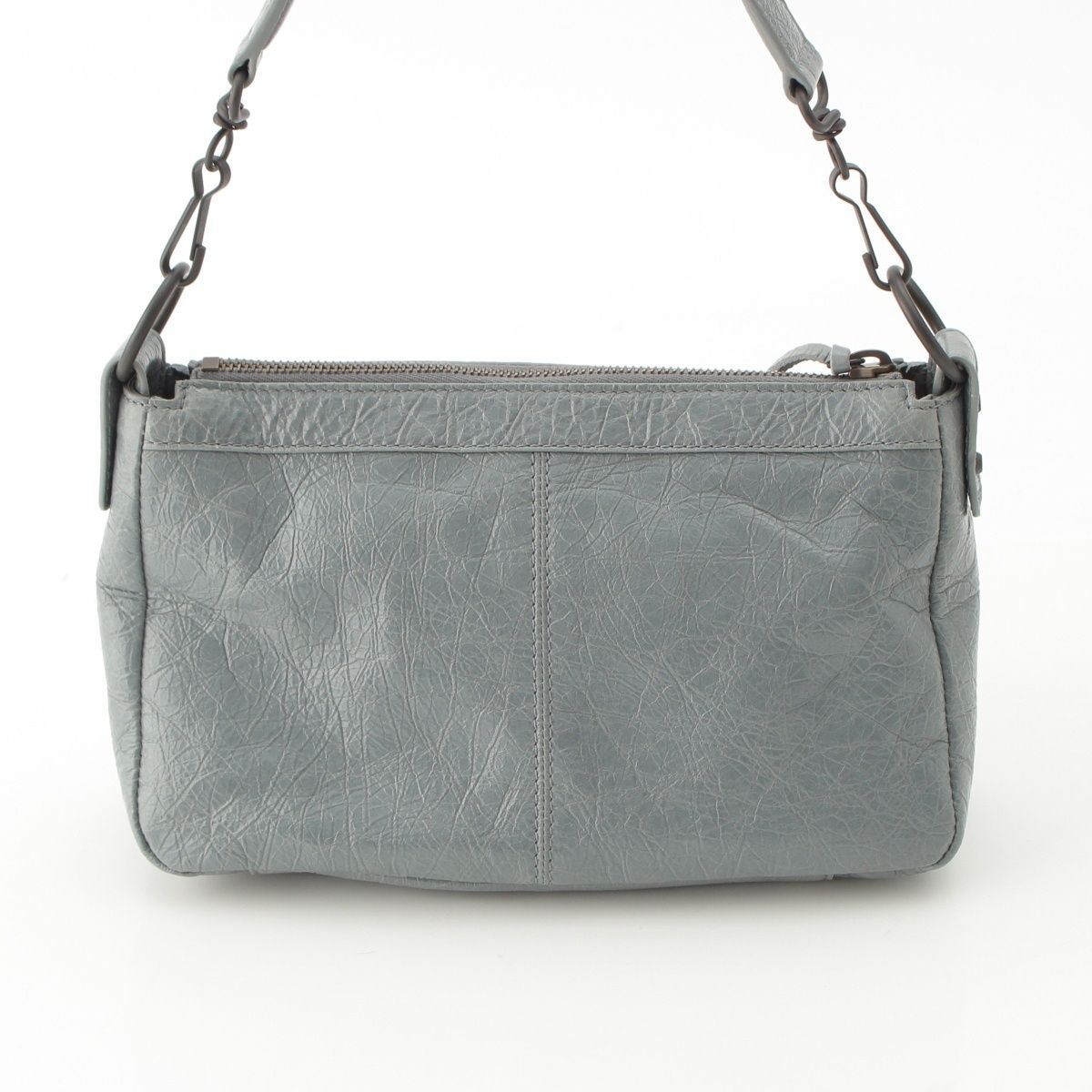 Balenciaga le City Moto Leather Mini 2-Way Handle Gray Handbag — view 5