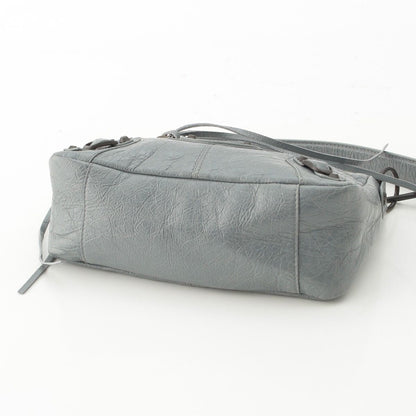Balenciaga le City Moto Leather Mini 2-Way Handle Gray Handbag — view 6