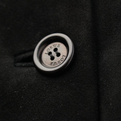 Loewe Cowhide Shearling Vintage Logo Button Coat Black 40 — view 8