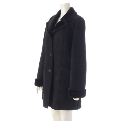 Loewe Cowhide Shearling Vintage Logo Button Coat Black 40 — view 2