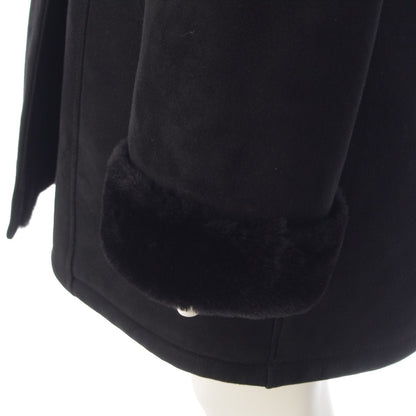 Loewe Cowhide Shearling Vintage Logo Button Coat Black 40 — view 7