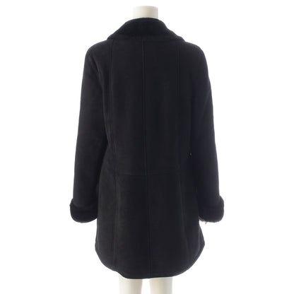 Loewe Cowhide Shearling Vintage Logo Button Coat Black 40 — view 4