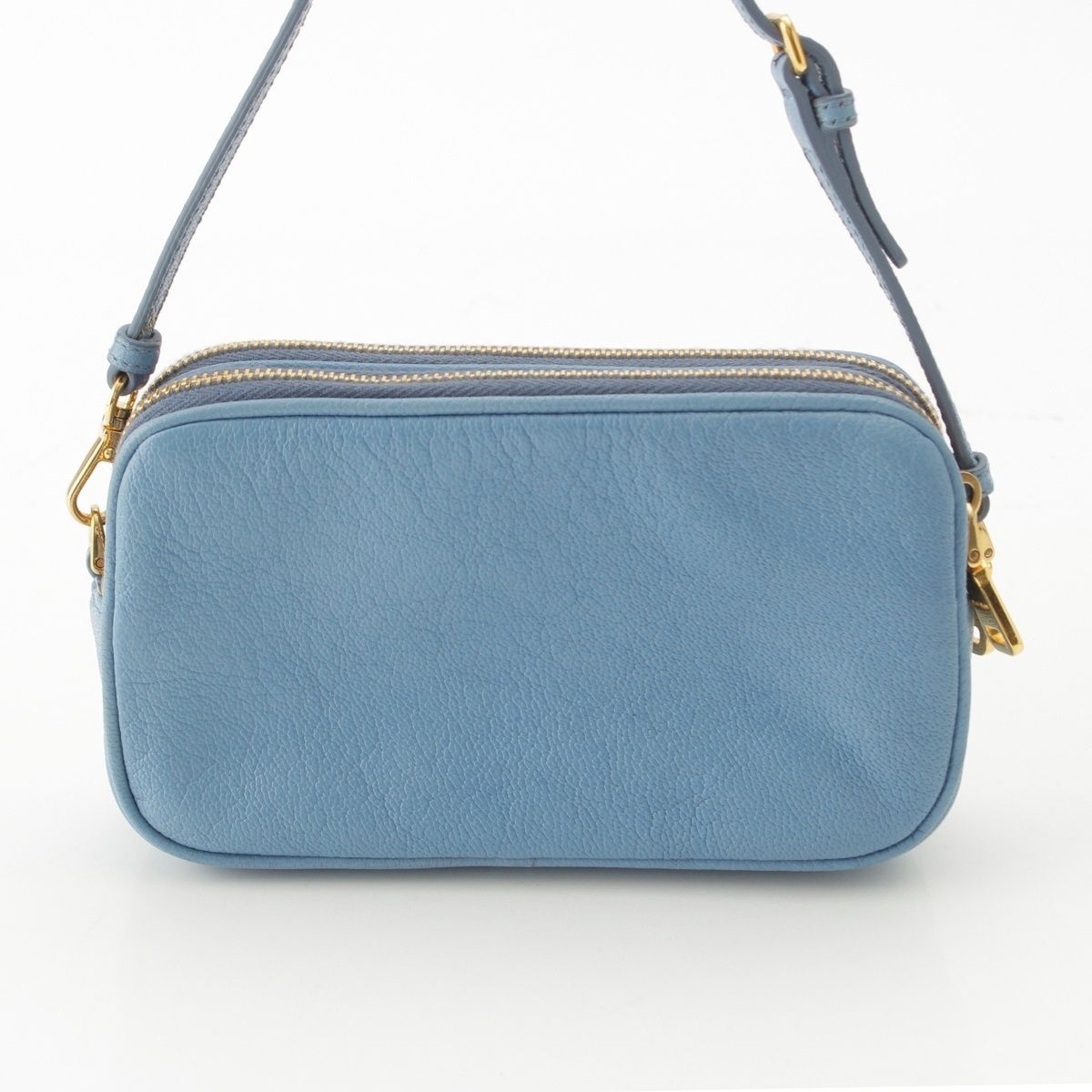 Miu Miu Madras Leather Pouch Light Blue — view 5