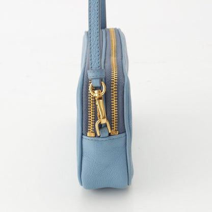 Miu Miu Madras Leather Pouch Light Blue — view 4