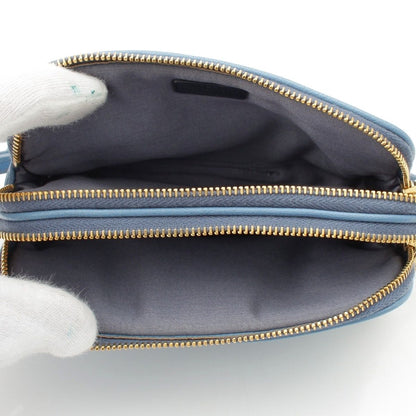 Miu Miu Madras Leather Pouch Light Blue — view 7