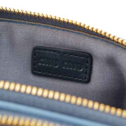 Miu Miu Madras Leather Pouch Light Blue — view 8