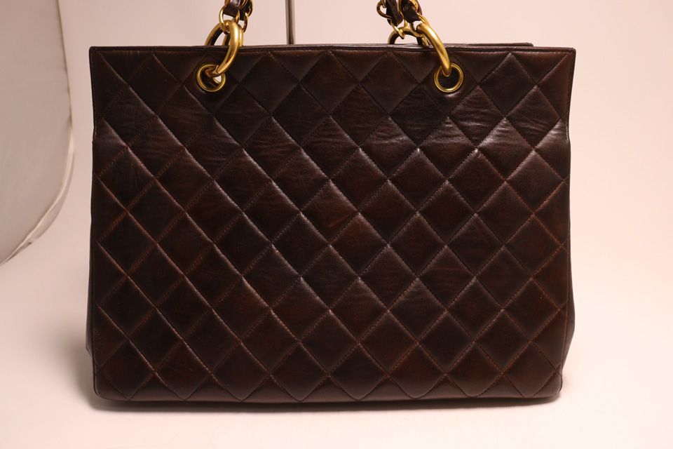 Chanel Quilted Lambskin Jumbo CC Logo Chain Tote Bag — view 2
