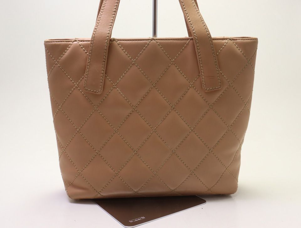 Chanel Wild Stitch Calfskin Beige Hand Tote Bag — view 2