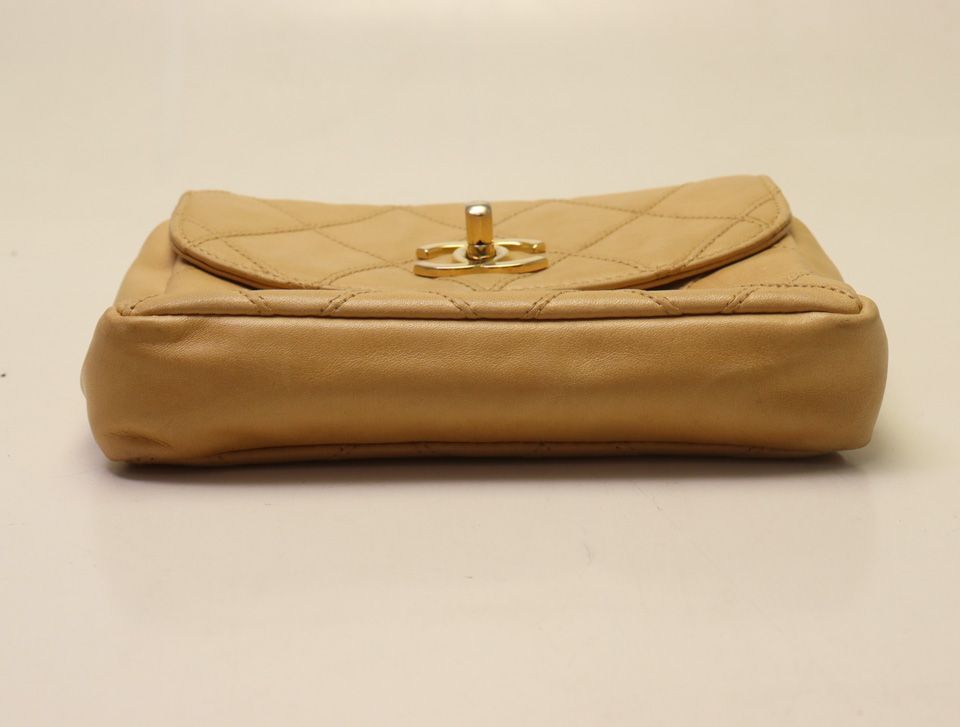 Chanel Quilted Lambskin Beige Waist Bag — view 3