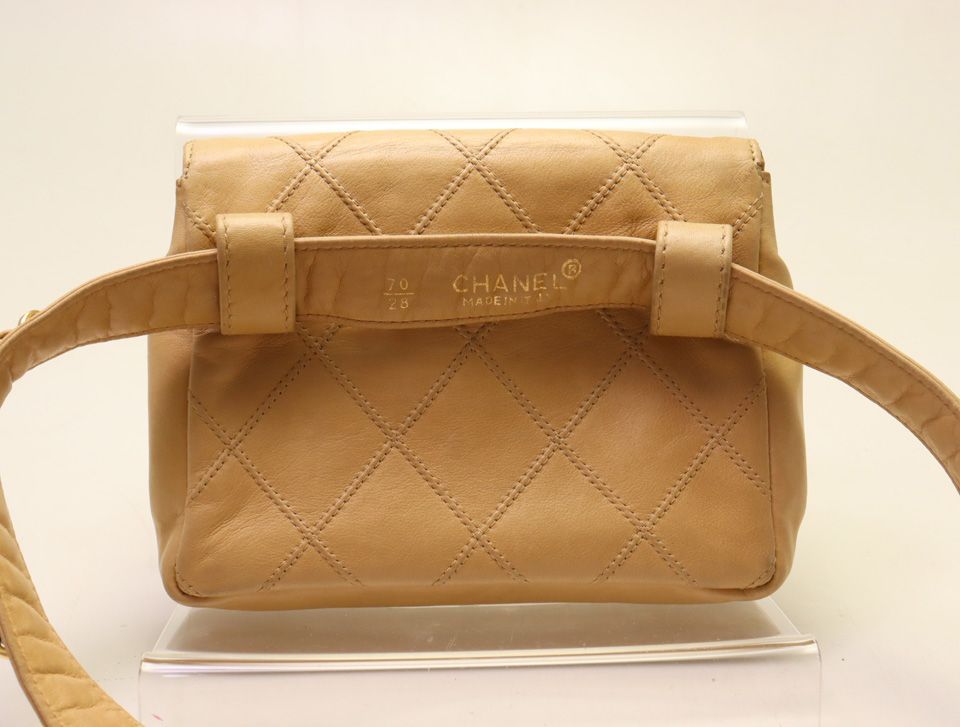 Chanel Quilted Lambskin Beige Waist Bag — view 2