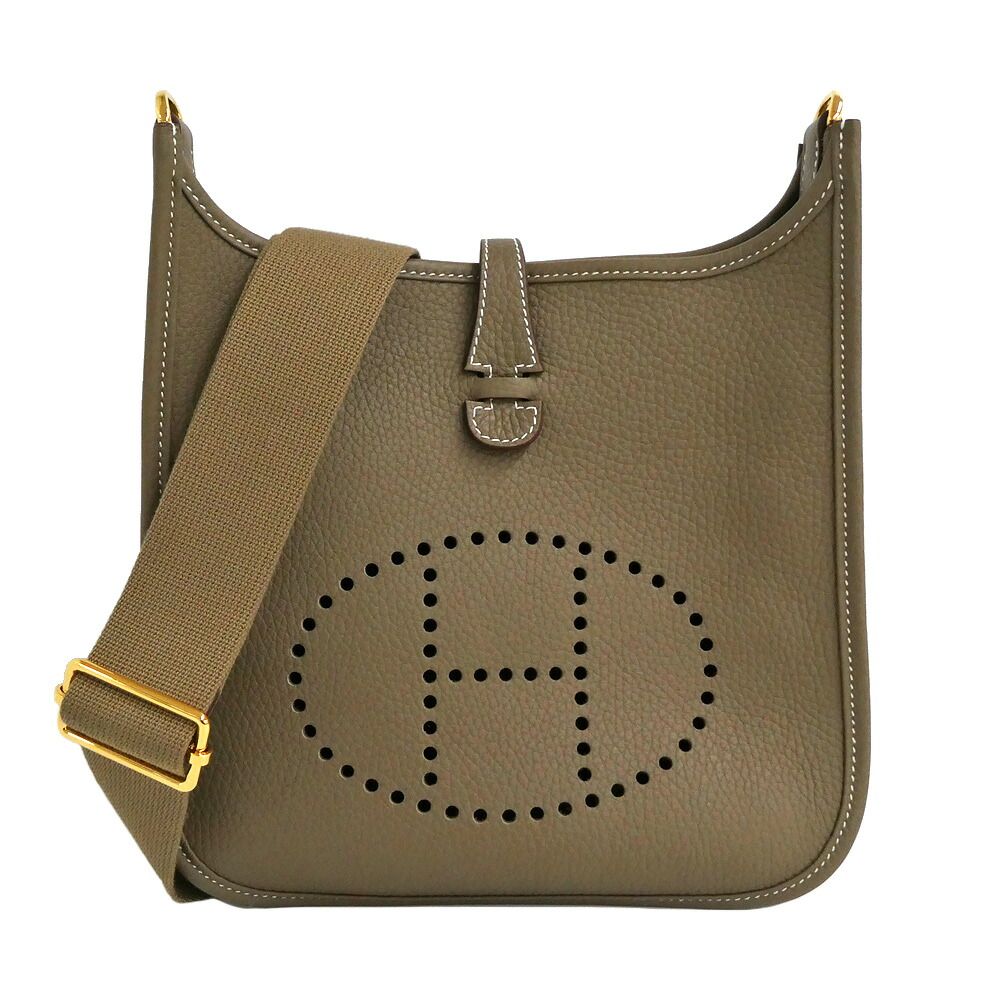 Hermes Evelyne 3 23 Etoupe Gold Taurillon Clemence Shoulder Bag