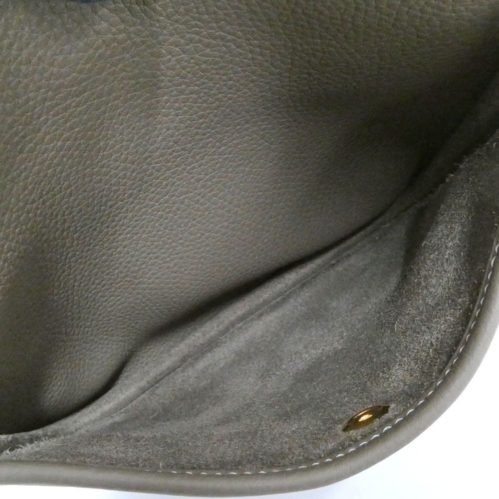 Hermes Evelyne 3 23 Etoupe Gold Taurillon Clemence Shoulder Bag — view 6