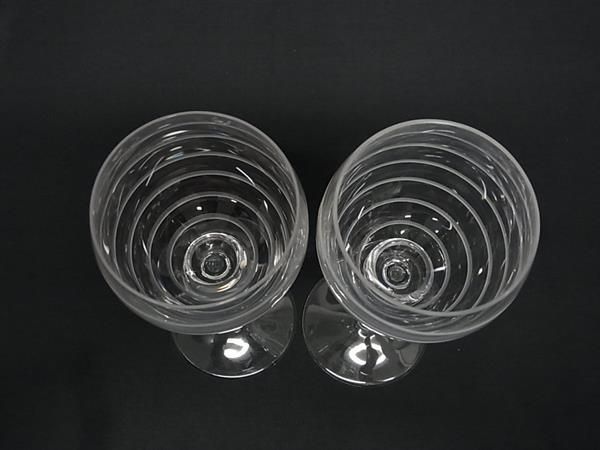 Hermes Fanfare Crystal Glass Wine Tableware 2 Customer Set Clear BR — view 3