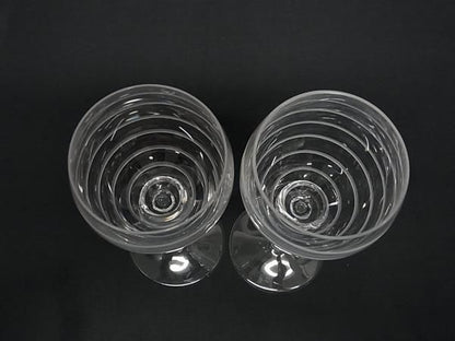 Hermes Fanfare Crystal Glass Wine Tableware 2 Customer Set Clear BR — view 3