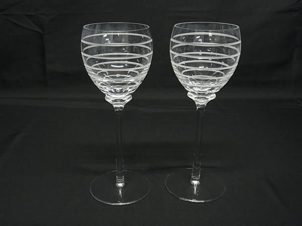 Hermes Fanfare Crystal Glass Wine Tableware 2 Customer Set Clear BR — view 2