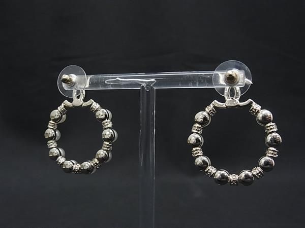 Chanel CC Logo C Rhinestone Earrings Gold Ivory — view 2