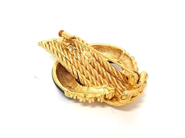Balenciaga Vintage Pin Brooch Pin Badge Gold Black — view 2