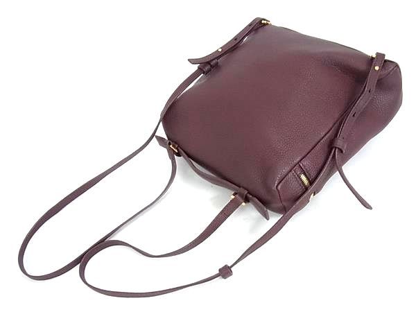 Loro Piana Leather Backpack Bordeaux — view 3