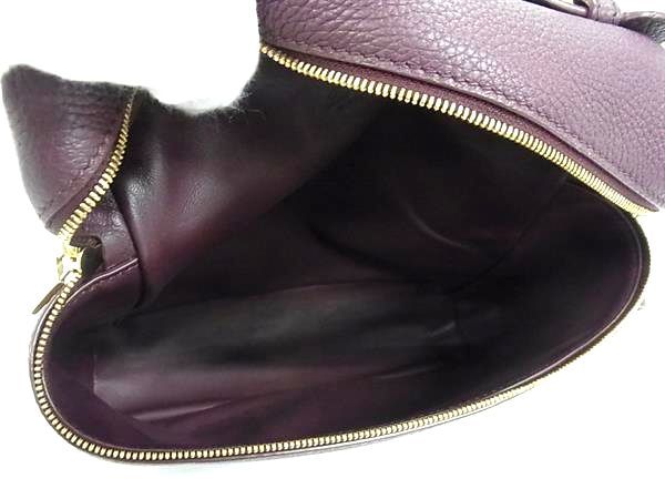 Loro Piana Leather Backpack Bordeaux — view 5