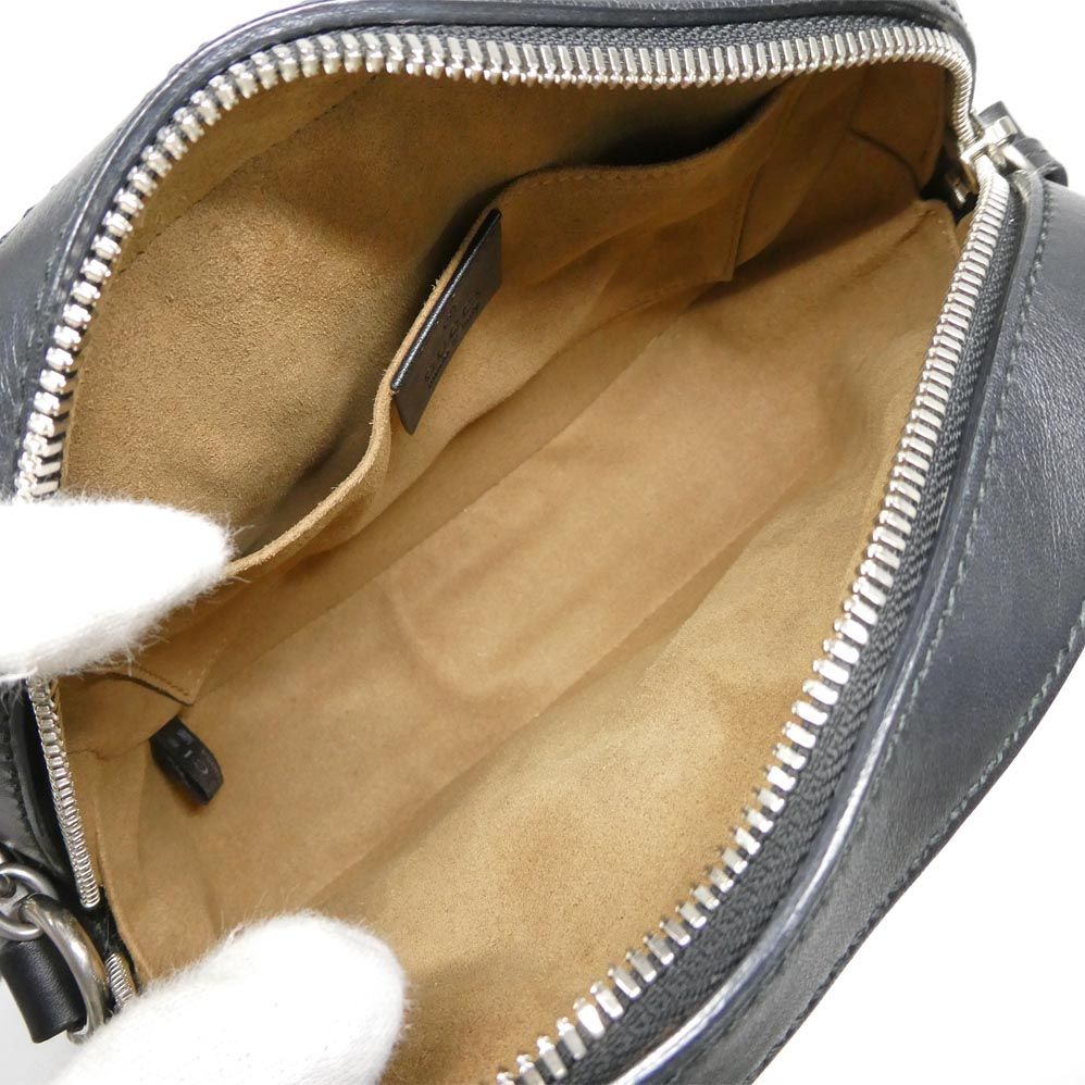 Gucci Arabesque GG Supreme Chain Shoulder Bag Beige Black Canvas Leather — view 5