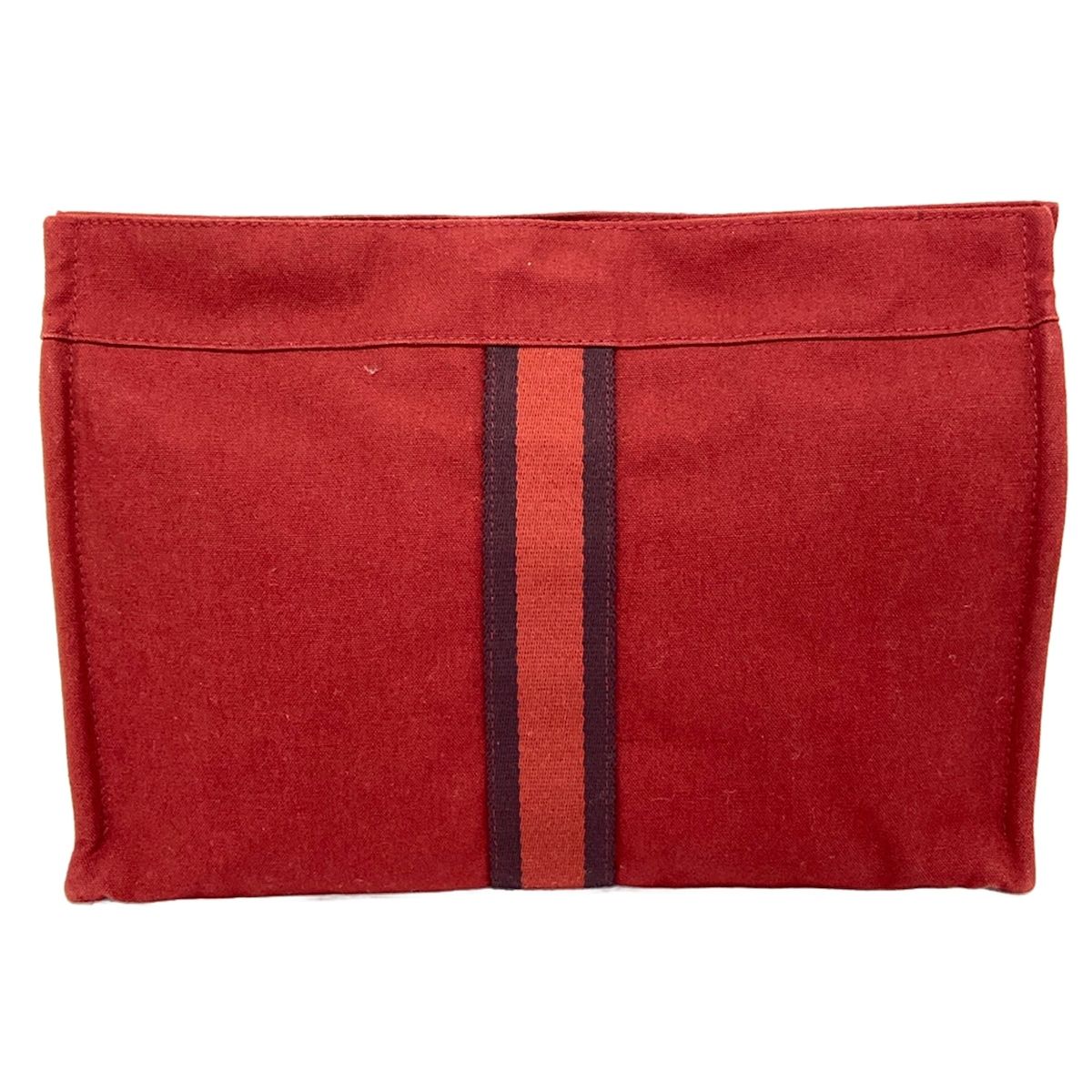 Hermes Pouch Fourre Tout Red Dark Brown — view 2