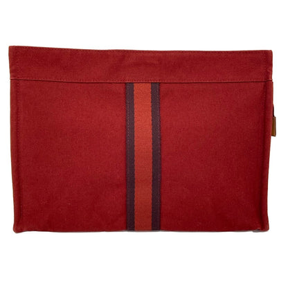 Hermes Pouch Fourre Tout Red Dark Brown