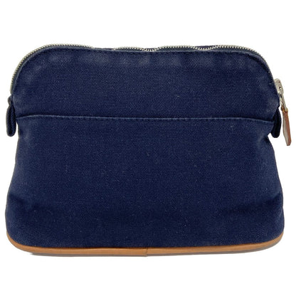 Hermes Pouch Bolide 20 Navy Light Brown Leather — view 2