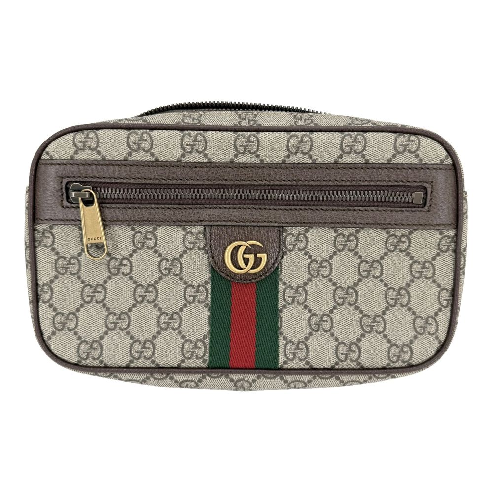 Gucci Belt Bag Ophidia Bag Sherry Line GG Supreme Canvas Leather Beige Brown