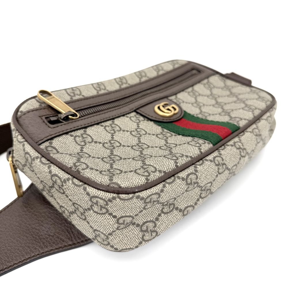 Gucci Belt Bag Ophidia Bag Sherry Line GG Supreme Canvas Leather Beige Brown — view 3