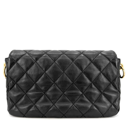 Chanel Shoulder Bag Quilted CC Logo Bag Crossbody Lambskin Black Gold — view 2