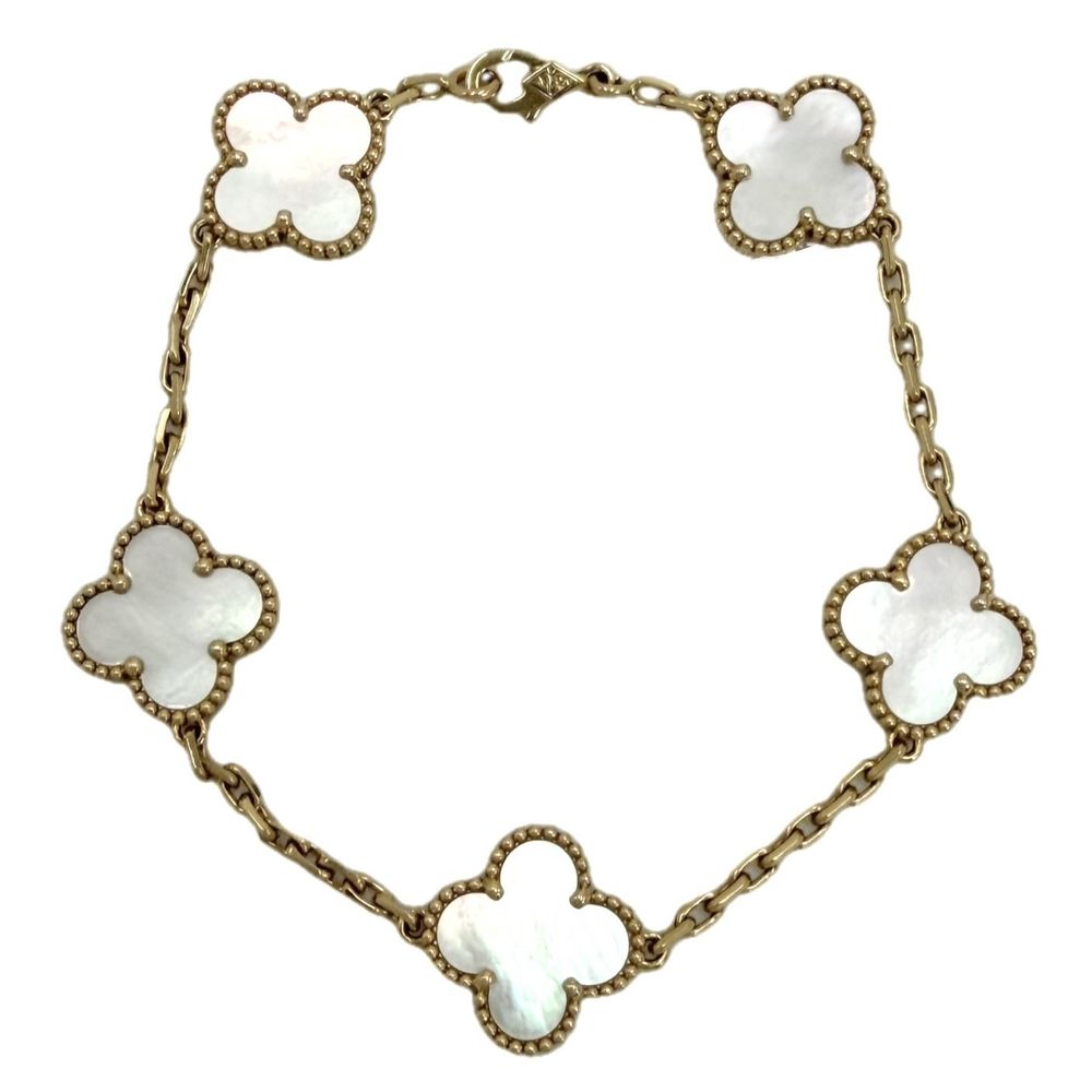 Van Cleef & Arpels Bracelet Vintage Alhambra Gold Mother of Pearl White