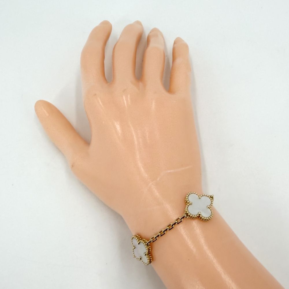 Van Cleef & Arpels Bracelet Vintage Alhambra Gold Mother of Pearl White — view 2